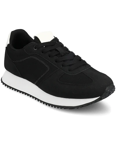 Journee Collection Women's Flow Lace Up Jogger Sneakers