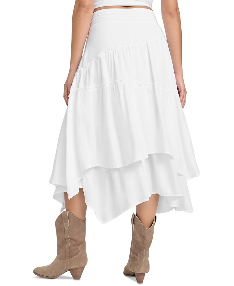 Guess Women's Tanya Denim Tiered Maxi Skirt