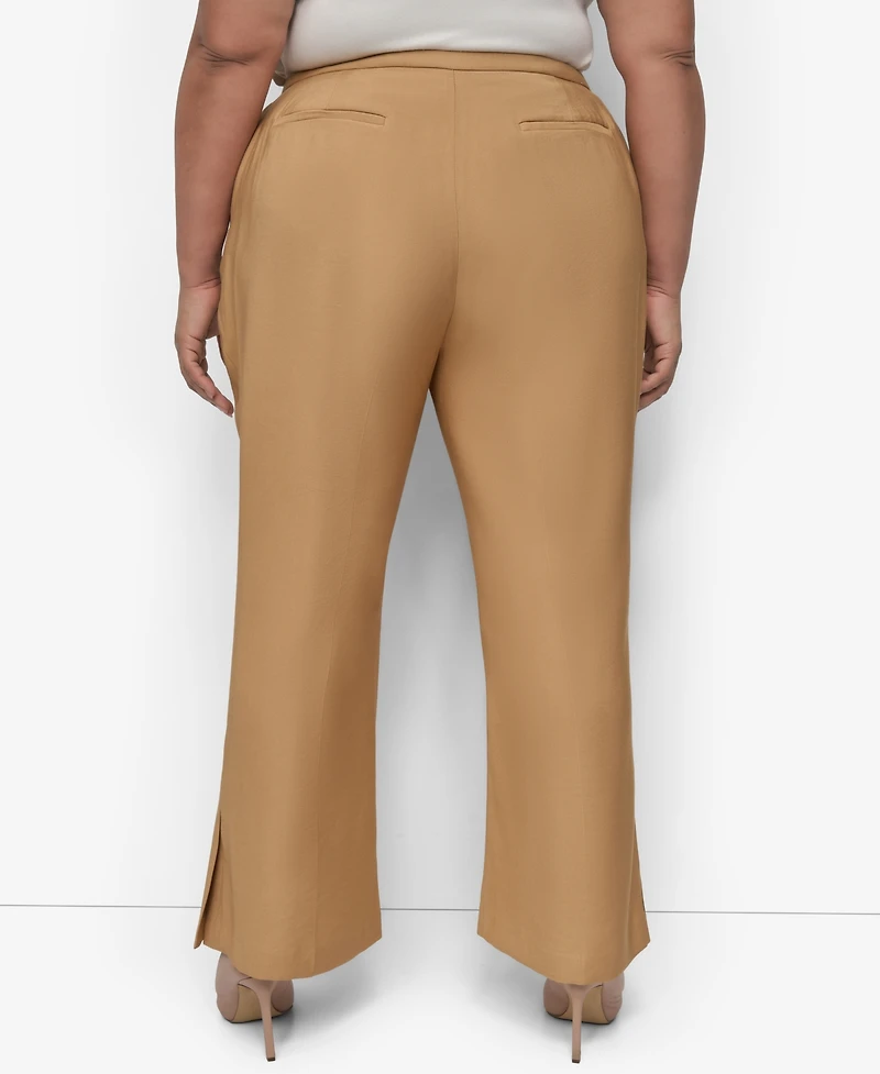 Dkny Plus Sueded Canvas High-Rise Pants