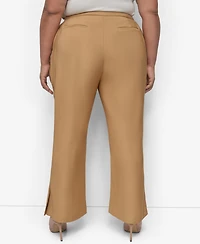 Dkny Plus Sueded Canvas High-Rise Pants