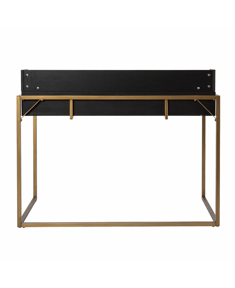 46" Black And Gold Writing Desk