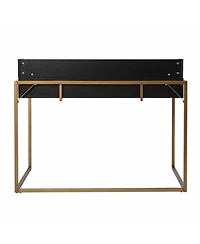 46" Black And Gold Writing Desk