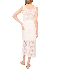 1.State Womens Crochet Open Weave Tank Top Midi Skirt