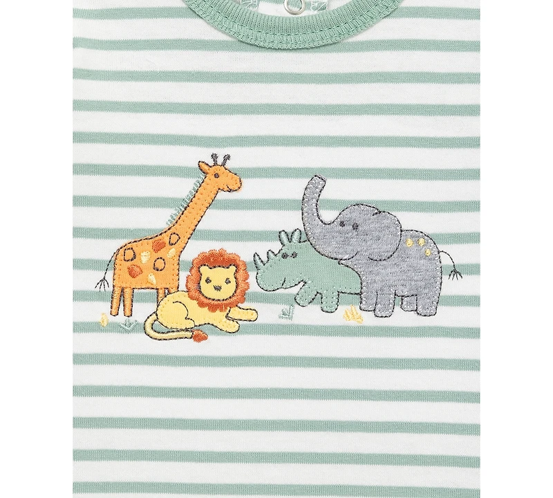 Little Me Baby Boys Jungle Striped T-Shirt, Jogger Pants & Socks, 3 Piece Set