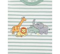 Little Me Baby Boys Jungle Striped T-Shirt, Jogger Pants & Socks, 3 Piece Set