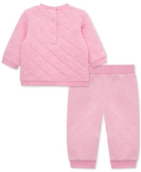 Little Me Baby Girls Cute Pups Sweatshirt & Pants, 2 Piece Set