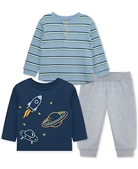 Little Me Baby Boys Space T-Shirts & Jogger Pants, 3 Piece Set
