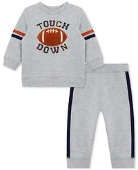 Little Me Baby Boys Football Sweatshirt & Jogger Pants, 2 Piece Set