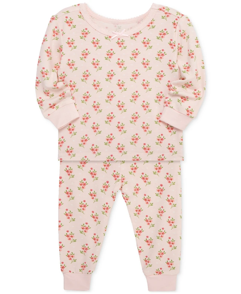 Little Me Baby Girls Floral Pajamas, 4 Piece Set