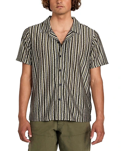 Guess Men's Wyatt Short Sleeve Striped Button-Front Camp