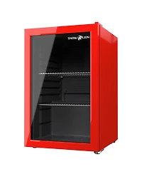 SnowLion Premium 69L Beverage Refrigerator 2.4 Cu.ft. Freestanding Mini Fridge With Glass Door in Red