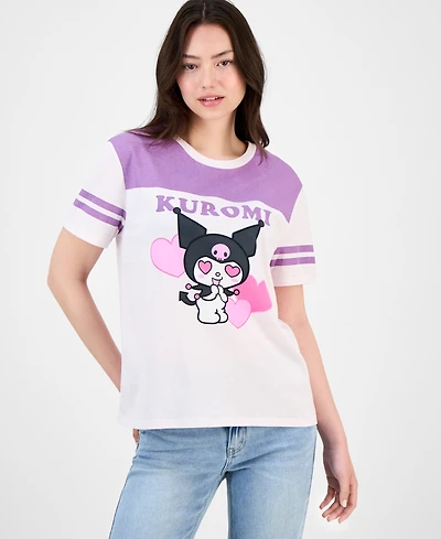 Love Tribe Juniors' Kuromi Crewneck Football T-Shirt