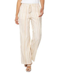 Liverpool Los Angeles Women's Striped Drawstring-Waist Wide Leg Pants