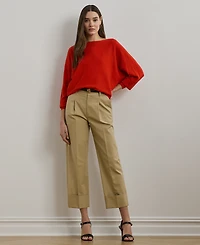 Lauren Ralph Petite Cotton-Blend Dolman-Sleeve Sweater