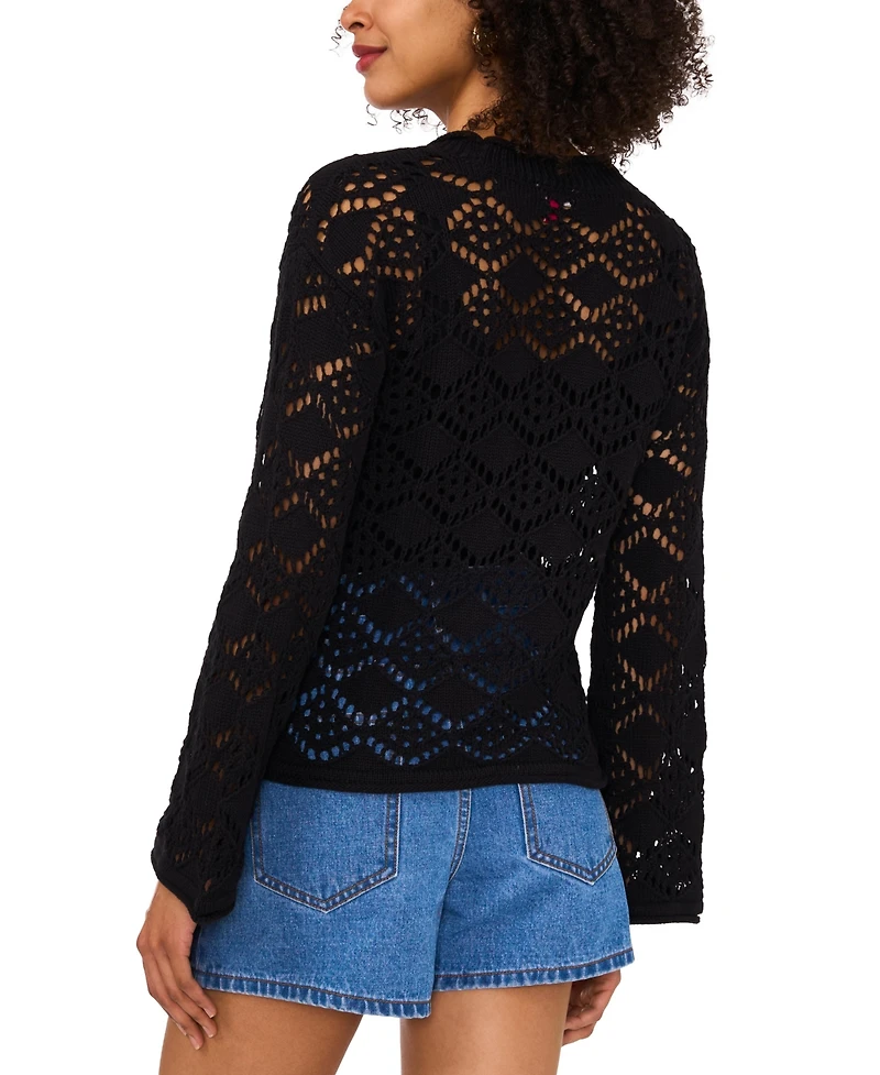 Vince Camuto Women's Pointelle Cotton Cardigan