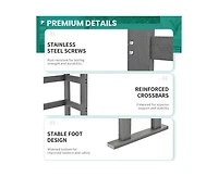 6-Piece Hdpe Plastic Outdoor Patio Rectangle Bar Height Bistro Dining Set in Gray