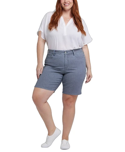 Nydj Plus Ella Denim Shorts with Side Slits