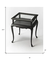 Tempered Glass Rectangular End Table with Polished Edges