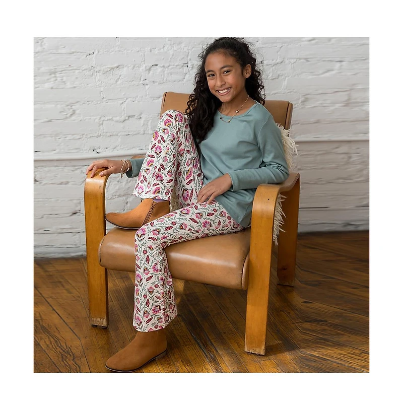 Mightily Girls Fair Trade Organic Cotton Flare Leggings Yoga Pant