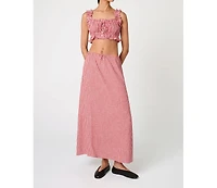 WeWoreWhat Women's Ruffle Button Up Crop Top