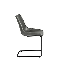 Set of 2 Faux Leather Cantilever Chairs for Dining Room or Office Seating