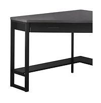 Corner Computer Desk 42" Sturdy Wood and Metal Frame for Home or Office Use