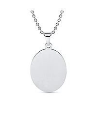 Bling Jewelry Oval Sacred Heart Jesus Pendant Necklace Silver Stainless Steel Medallion