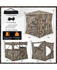 5-in-1 Detachable Hunting Blind for 2-3 People with Skylight