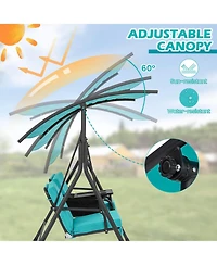 Porch Swing Chair with Adjustable Canopy