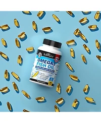 Omega 3 Fish Oil Supplement - 1200mg Epa and 900mg Dha Fatty Acid Per Serving from Wild Caught Fish - Supports Joint, Eyes, Brain & Skin Health