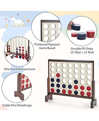 4-in-a-row Game Set Wooden Jumbo 4-to-Score with Carrying Bag
