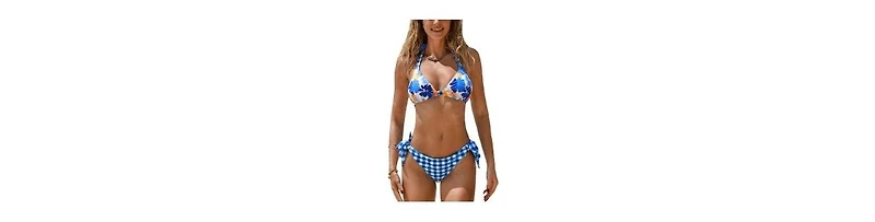 Cupshe Women's Picnic Crush Reversible Bikini Set