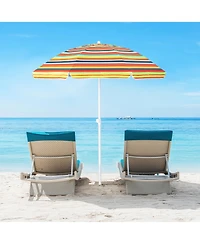 Gymax 6.5 Ft Patio Portable Beach Adjustable Umbrella