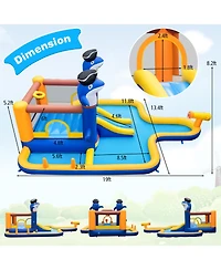 7-In-1 Water Slide Park with Splash Pool and Water Cannon without Blower