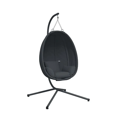 Hanging Egg Chair with Stand Anthracite Fabric and Steel