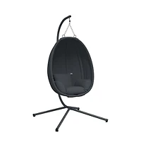Hanging Egg Chair with Stand Anthracite Fabric and Steel