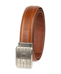 Tommy Hilfiger Men's Engine Turned Plaque Buckle Belt