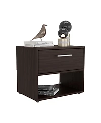 Noxen Nightstand, 1 Drawer, 1 Shelf, 4 Legs, Walnut