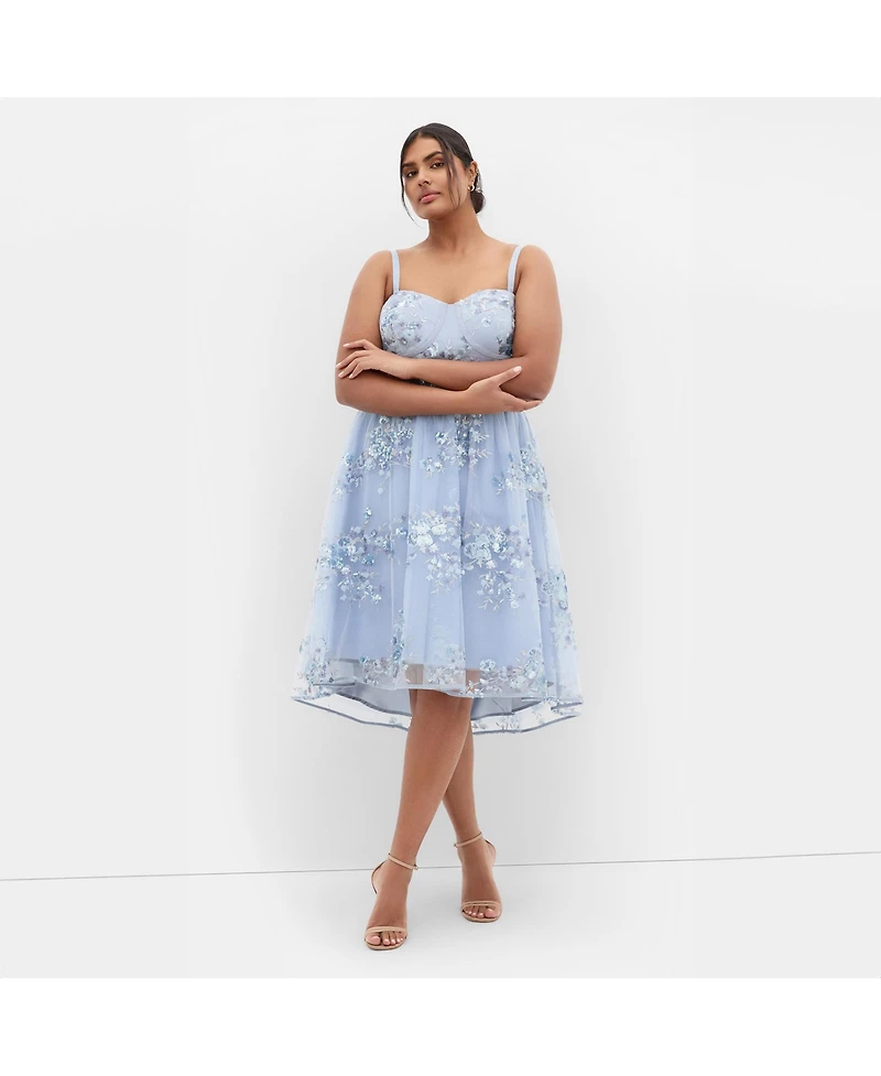 City Chic Plus Ambrosia Strapless Tulle Dress