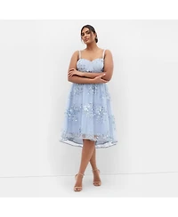 City Chic Plus Ambrosia Strapless Tulle Dress