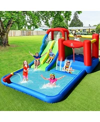 Inflatable Water Slide with Ocean Balls for Kids without Blower