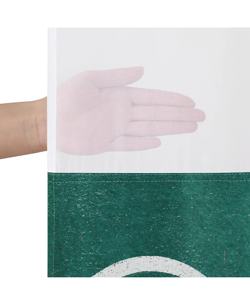 Americanflat 72x75 Hookless Shower Curtain - Abstract Green White Shower Curtain with Sheer Panel, Snap-In Liner, and Grommets - 100% Polyester