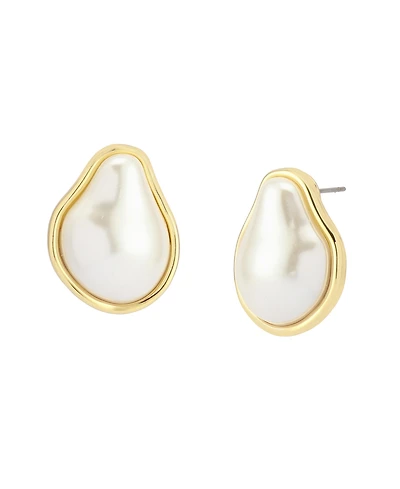 Robert Lee Morris Soho Faux Cultivated Pearl Button Earrings
