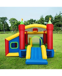7-in-1 Kids Inflatable Bounce House with Ocean Balls and 480W Blower
