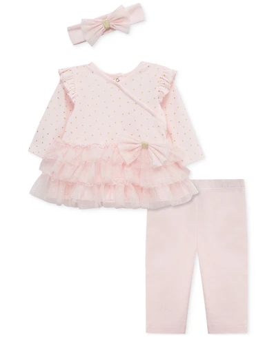 Little Me Baby Girls Dot Shine Tutu Top, Leggings & Headband, 3 Piece Set