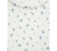 Little Me Baby Girls Tiny Floral Velour Footed Coverall