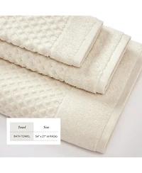 Linery & Co. Quick-Drying Cotton Diamond Waffle Textured 4-Piece Bath Towel Set