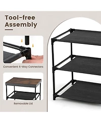 Gymax 2PCS 2 Drawer Dresser Fabric Storage Organizer Nightstand Bedside Sofa Table