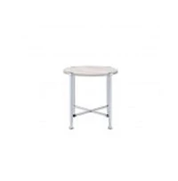 Contemporary Round End Table – Manufactured Wood and Metal Design