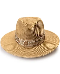 Vince Camuto Panama Hat with Metallic Embroidered Band